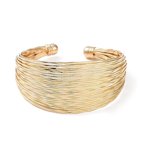 Brass Open Cuff Bangles BJEW-A144-01D-1