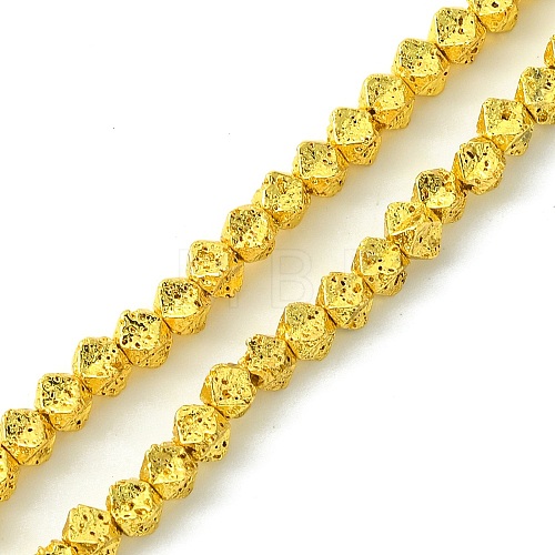 Electroplated Natural Lava Rock Beads Strands G-I360-R01-01-1