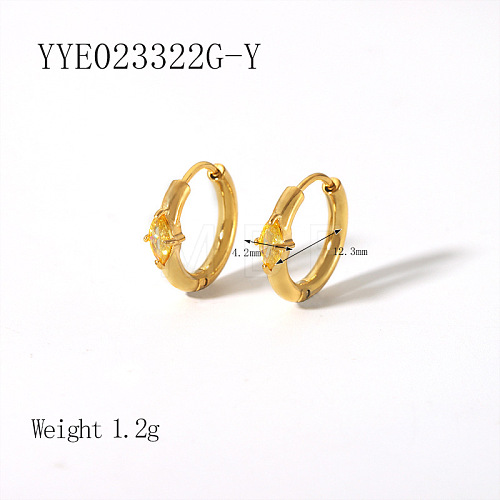 Elegant Stainless Steel Hoop Earrings QA3505-5-1