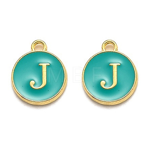 Golden Plated Alloy Enamel Charms ENAM-Q437-15J-1