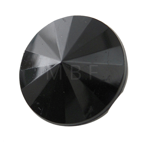 1-Hole Acrylic Rhinestone Faceted Flat Round Sewing Shank Buttons X-ARG324-25-01-1