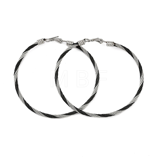 304 Stainless Steel Ring Hoop Earrings for Women EJEW-M023-08D-1