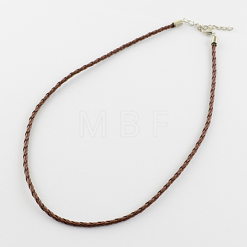 Trendy Braided Imitation Leather Necklace Making NJEW-S105-016-1