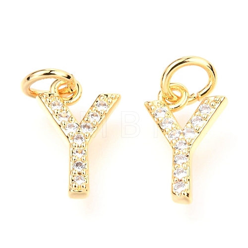 Brass Micro Pave Cubic Zirconia Charms ZIRC-O037-09G-1