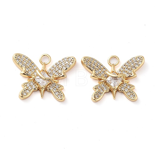 Rack Plating Brass Micro Pave Cubic Zirconia Pendants KK-M280-13G-01-1