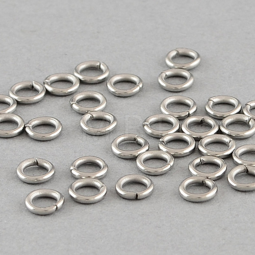 Tarnish Resistant 304 Stainless Steel Open Jump Rings A-STAS-Q186-02-4X0.7mm-1