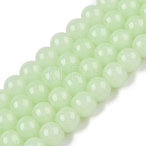 Imitation Jade Glass Beads Strands GLAA-T032-J6mm-03-1