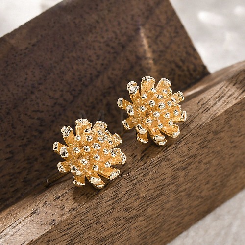 Brass Stud Earrings EJEW-Q014-34G-1