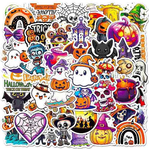 Hallowmas 50Pcs Self-Adhesive Stickers PW-WG19CA1-01-1