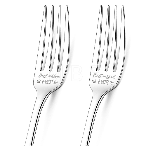 Globleland 1 Set 2Pcs 304 Stainless Steel Fork AJEW-GL0001-19-069-1