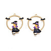 Halloween Alloy Enamel Pendants ENAM-N055-091-2