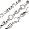 304 Stainless Steel Heart Link Chains CHS-K024-04P-1