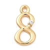 Brass Micro Pave Cubic Zirconia Charms KK-P340-24G-08-1