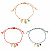 3Pcs 3 Colors Bohemian Brass Religon Cross Virgin Charm Bracelet Sets DS9557-1-5