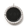 Brass Micro Pave Cubic Zirconia and Acrylic Charms KK-Q035-02P-1