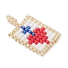 Glass Seed Beaded Pendants PALLOY-MZ01228-01-3