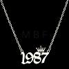 Crown Birth Year 201 Stainless Steel Pendant Necklaces for Women FS-WG4E8F2-48-1