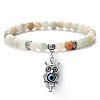 Fashion Natural Flower Amazonite Beaded Stretch Bracelets OX9130-7-1