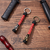 DELORIGIN 2Pcs 2 Colors Handmade Spartan Nylon Parachute Cord Keychain for Men KEYC-DR0001-13-3