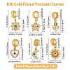 6Pcs 6 Style Brass Cubic Zirconia European Dangle Charms KK-BBC0001-92-2