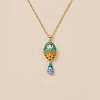Magnetic Brass Enamel Egg with Girls Locket Pendant Necklaces for Women KK-CBAF5B9-02G-01-1