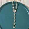 Brass Pave Clear Cubic Zirconia Y Necklaces NJEW-G183-06G-02-3