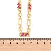 7MM Brass Pave Cubic Zirconia Figaro Chain Necklaces NJEW-D324-05G-04-2