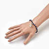 Natural Lapis Lazuli(Dyed) Beads Stretch Charm Bracelets BJEW-JB03857-02-3