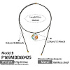 304 Stainless Steel Enamel Flat Round with Flower Pendant Slider Necklaces for Women WG77423-03-2