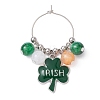 Saint Patrick's Day Alloy Enamel Wine Glass Charms AJEW-JO00197-3