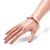 Polymer Clay Heishi & Glass Pearl & Brass Beaded Stretch Bracelet for Women BJEW-JB08754-4