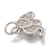 Brass Micro Pave Clear Cubic Zirconia Charms ZIRC-C020-35-7