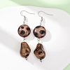 Leopard Print Acrylic with 304 Stainless Steel Dangle Earrings EJEW-Z171-01P-2