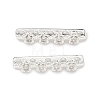 Brass Micro Pave Clear Cubic Zirconia Spacer Bars KK-Z139-11S-02-1