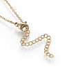 Brass Initial Pendant Necklaces NJEW-I230-24G-G-3
