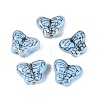 Hand Painted Butterfly Porcelain Beads PORC-Q006-05E-1