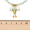 Brass Enamel Fish and Natural Pearl Rice Pendant Natural Glass Nuggets Beaded Necklaces for Women NJEW-JN06357-03-4