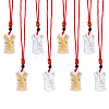 16Pcs 2 Colors Gold Foil Rabbit Pendant Necklaces Set with Red Ropes NJEW-CA0001-08-6