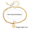 Four Leaf Clover 304 Stainless Steel Charm Bracelets LS-UY0745-1-3