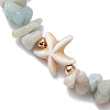 Natural Flower Amazonite Chip Beaded Stretch Bracelets BJEW-JB10689-02-3