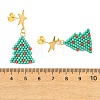 304 Stainless Steel with Glass Cylinder Seed Beads Christmas Tree Dangle Earrings EJEW-MZ00818-4