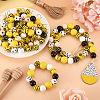 Kissitty DIY Bee Wooded Ornaments Kit DIY-KS0001-28-7