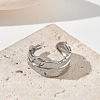 304 Stainless Steel Cuff Open Rings for Women RJEW-L341-03B-P-2