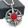 Hip Hop Punk Stainless Steel Red Evil Eye Pendant Necklaces DW3700-1