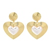 Rack Plating Heart Brass Stud Earrings EJEW-H016-11G-1