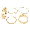 5Pcs 5 Styles Iron & Alloy Bangles Set for Women BJEW-A156-03G-4