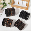 24Pcs 24 Style Adjustable Braided Imitation Leather Cord Bracelets Set for Men BJEW-WH20009-25-4