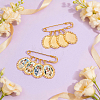 4Pcs Iron Brooches JEWB-UN00009-4
