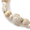 Sea Turtle Synthetic Turquoise Stretch Bracelets BJEW-JB10253-3