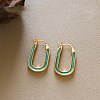 Brass Enamel Hoop Earrings WG72E93-01-1